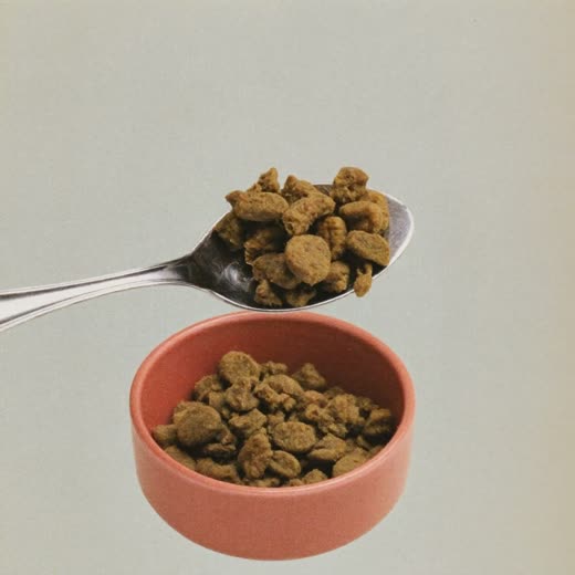 A bowl of dry pet food